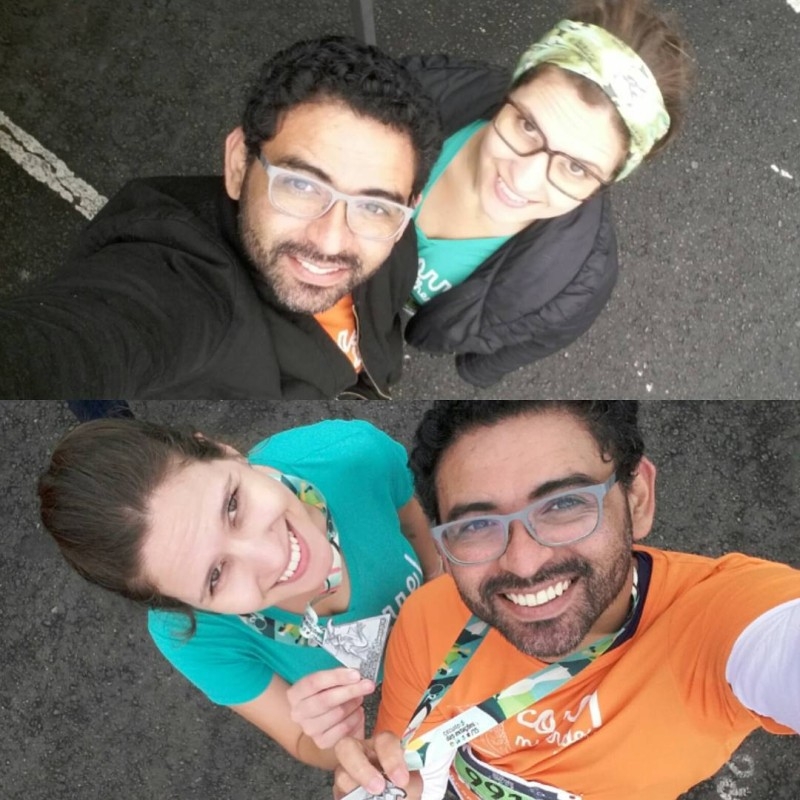 Eu e meu marido corremos junto o Circuito das Estações - Primavera