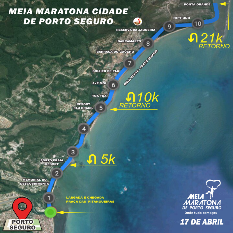 PERCURSO OFICAL MEIA MARATONA CIDADE DE PORTO SEGURO OK